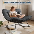 thumbnail image 5 of EastVita Outdoor Rattan Egg-Shaped Rocking Chair Black, 5 of 7