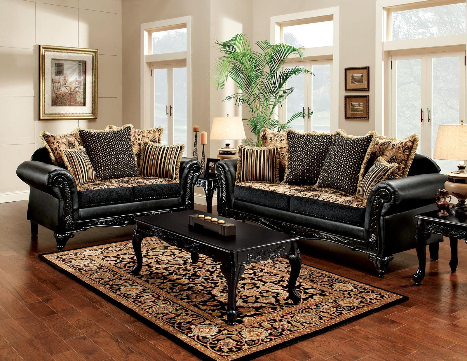Black Tan Living Rooms