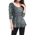 thumbnail image 3 of Allegra K Women's Printed Scoop Neck Long Sleeves Peplum Blouse, 3 of 7