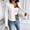 White, variant on NominalSnug Womens Cropped Blazer Long Sleeve Collarless Casual Jacket Open Front Casual Work Office Cardigan Suit Jacket