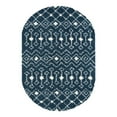thumbnail image 5 of Unique Loom Moroccan Trellis Shag Collection Area Rug - Meknes (7' 1" x 10' Oval Navy Blue/Ivory), 5 of 6