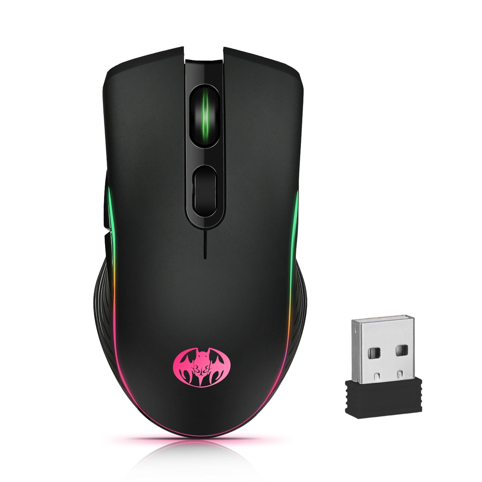 1600DPI LED Optical USB Wireless Rechargeable Gaming Mouse 6Button For PC Laptop 