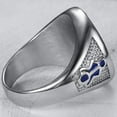 thumbnail image 4 of Stainless Steel Blue Gold Two Tone Masonic Master Mason Ring, 4 of 4