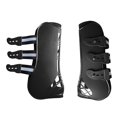 thumbnail image 2 of jinwen tongina Adjustable Horse Riding Leg Guard Boot Tendon Front Hind Leg Wrap Cover Front Black L, 2 of 8