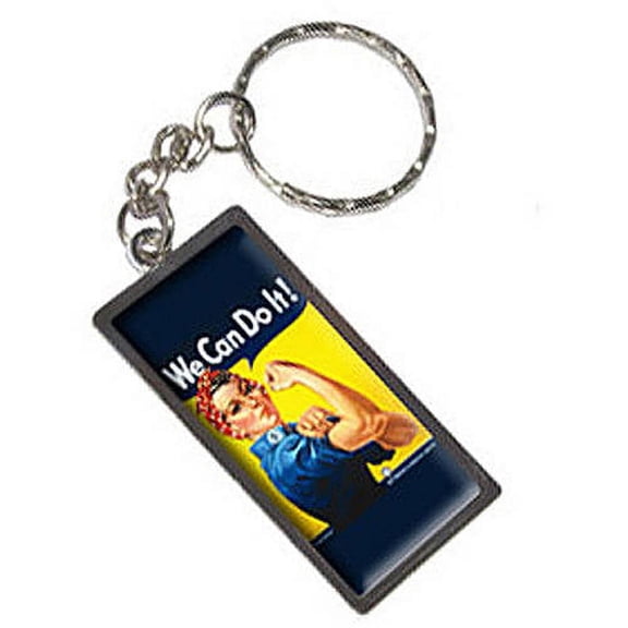 Rosie The Riveter War Poster Keychain Key Chain Ring