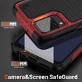 thumbnail image 4 of Nalacover Samsung Galaxy A12 5G Case, Heavy Duty 3 in 1 Rugged Shockproof Rugged Silicone Hybrid Hard PC Soft TPU Bumper Camera Raised Drop Protective Girls Women Boy Men Phone Covers, Red, 4 of 8