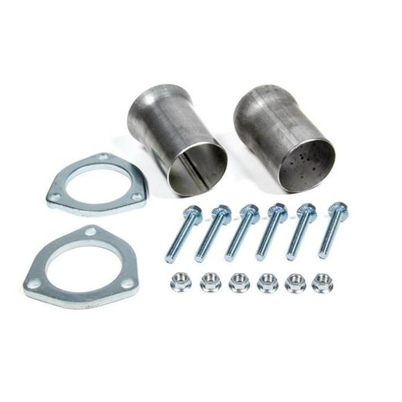 Hedman 21153 2.5 in. Inlet to 2.5 in. OD Outlet Collector Reducer 3-Bolt Ball & Socket Flange Hardware Steel - Aluminized