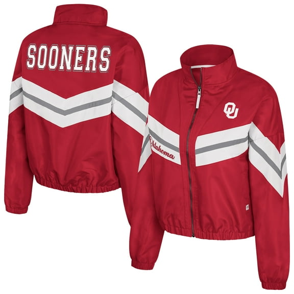 Women's Colosseum  Crimson Oklahoma Sooners Thin Ice Full-Zip Windbreaker