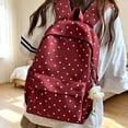 thumbnail image 5 of HomelyJoy Cute Polka Dot Backpack for School Women, Casual Nylon Laptop Bookbag Daypack with Plush Charm for Campus Weekend Commute, 1 pc, 5 of 8