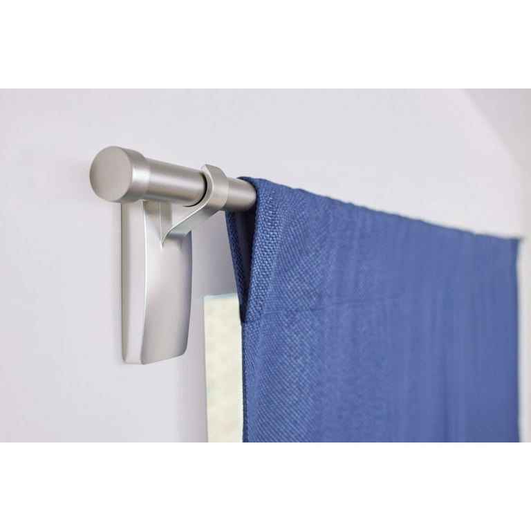 Command Satin Nickel Curtain Rod Hooks, 2 Hooks, 4 Adhesive Strips