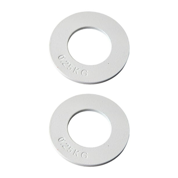 2 discos de peso fraccionados que cambian de disco de peso para barra compacta de 2 pulgadas. Blanco 025 kg