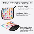 thumbnail image 3 of Yayeee Oven Mitts and Pot Holder Set of 4 Heat Resistant Kitchen Gloves Baking Hot Pad, Colorful Circles, 3 of 5