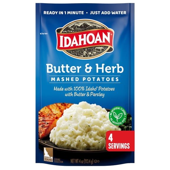 Idahoan Butter & Herb Mashed Potatoes, 4 oz Pouch