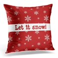 thumbnail image 1 of BSDHOME Holiday Red Snowflake Let It Christmas Pillowcase Cover 16x16 inch, 1 of 1