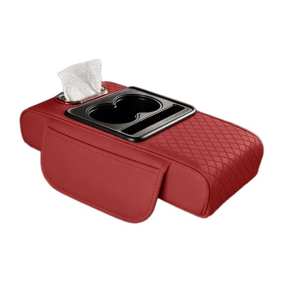 uvwlwu Universal 4-in-1 Center Console Organizer with Armrest Cushion Cup Holder and Phone Mount for Car Truck SUV(D)