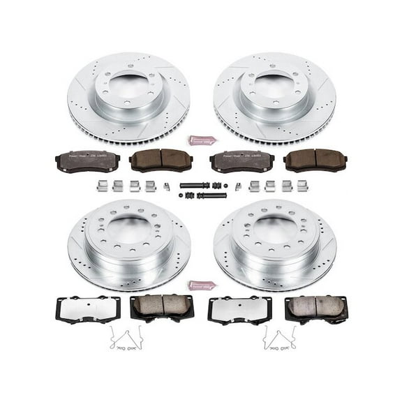 Front and Rear Brake Pad and Rotor Kit - Compatible with 2010 - 2024 Toyota 4Runner 2011 2012 2013 2014 2015 2016 2017 2018 2019 2020 2021 2022 2023