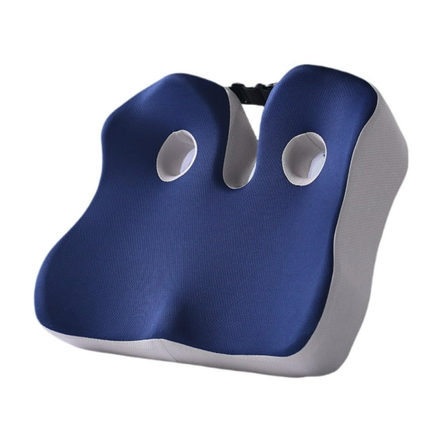Cojín de espuma viscoelástica para asiento, cojín para silla, cojín para glúteos, cojín extraíble y cómodo para silla, cojín para coxis para estar Azul grisáceo