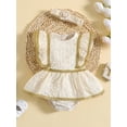 thumbnail image 3 of Bagilaanoe Toddler Baby Girl Rompers Dress Floral Fly Sleeve Bodysuit + Headband 3M 6M 12M 18M 24M 3T Kids Tutu One Piece Jumpsuit, 3 of 8