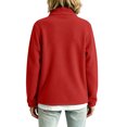 thumbnail image 4 of Womens Full Zip Stand Collar Fleece light jacket Long Sleeve Warm Casual Coat With Side Pockets for Fall Winter Hiking Athletic Wear, 4 of 6