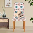 thumbnail image 4 of Yayeee 2 Pack Dining Chair Covers Stretch Parson Chairs Slipcovers Seat Protector, Flowers Geometric Pattern, 4 of 6