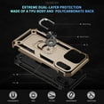 thumbnail image 3 of Pozyie Rugged Case for iPhone 17 Pro Max with Screen Protector, Full-Body Shockproof Protective Cover with Metal Magnetic 360° Rotating Ring Kickstand, Gold, 3 of 6