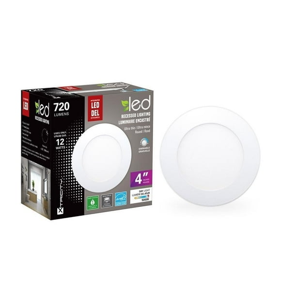 Xtricity recessed lighting led 4'' 12w/720l/5000k/round-white/1pk