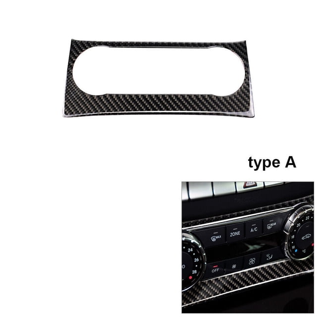 Real Bright Soft Car Interior Carbon Fiber Sticker DecorationCarbon Fiber Interior Climate Control Cover For Mercedes-Benz C-class W204Auto Car Protection Interior Accessories