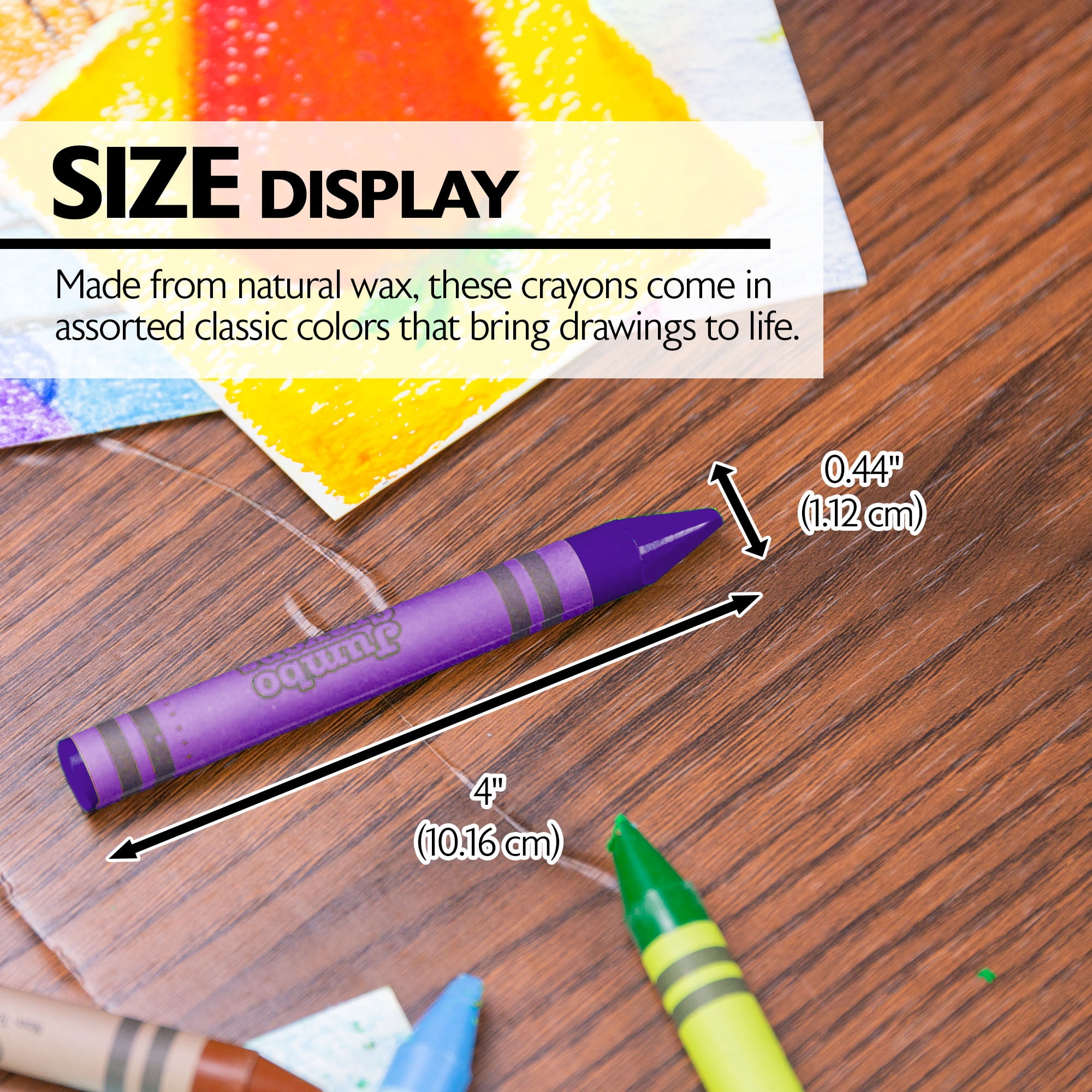 BAZIC Crayons Jumbo 8 Color, Non Toxic Drawing Crayon (8/Pack), 24-Packs