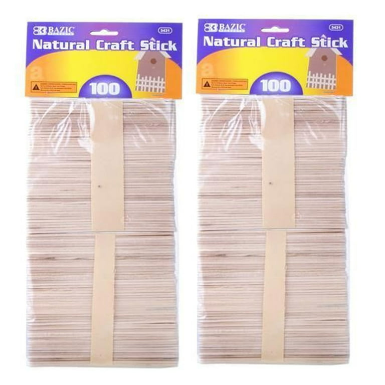 Wholesale 200pk Natural Wooden Craft Sticks NATURAL