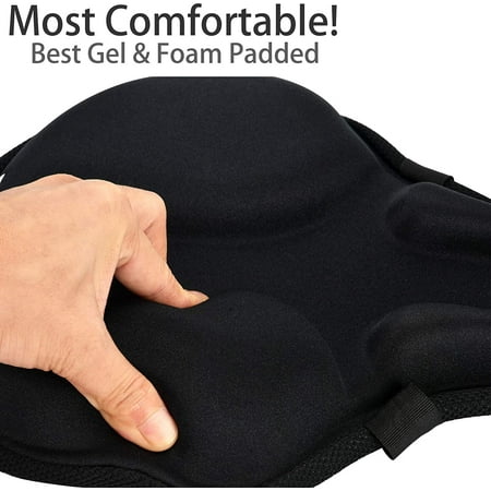 Comfortable Exercise Bike Seat Cover Large Wide Foam Gel Padded Bicycle Saddle Cushion For Women Men Everyone Fits Spin Stationary Cruiser Bikes Indoor Cycling Soft Canada - Best Gel Seat For Exercise Bike