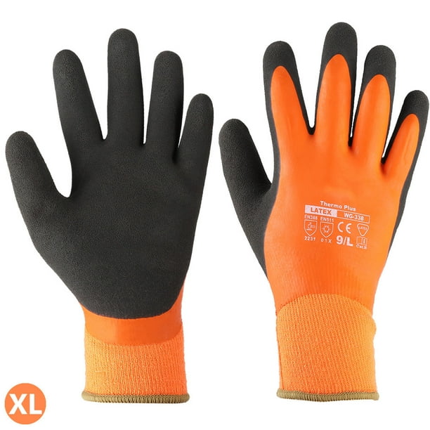 Star Home 1 Pair Fishing Gloves Non-slip Waterproof Full Finger Plush  Lining Keep Warm Latex Coated Winter Thermal Men Women Work Gardening  Gloves for