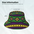 thumbnail image 6 of Disketp Carnival Mardi Gras Print Reflective Bucket Hat Beach Hat Summer Travel Sun Hats Fisherman Cap, 6 of 8