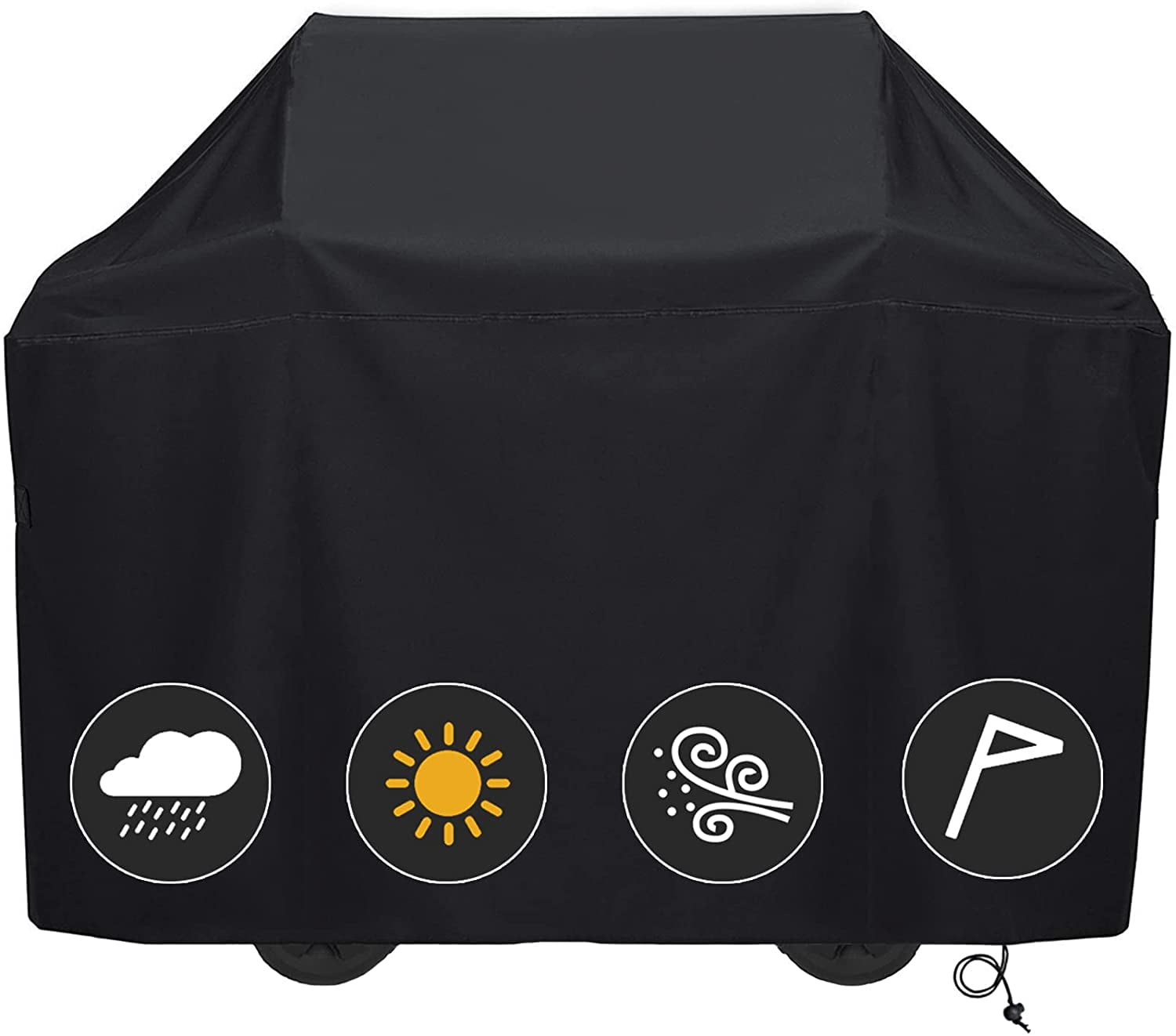JINGPENG Grill Cover, 58 inch BBQ Gas Grill Cover, Waterproof, Windproof, Rip-Proof, Weather & UV Resistant, Fits Grills of Weber, Brinkmann etc