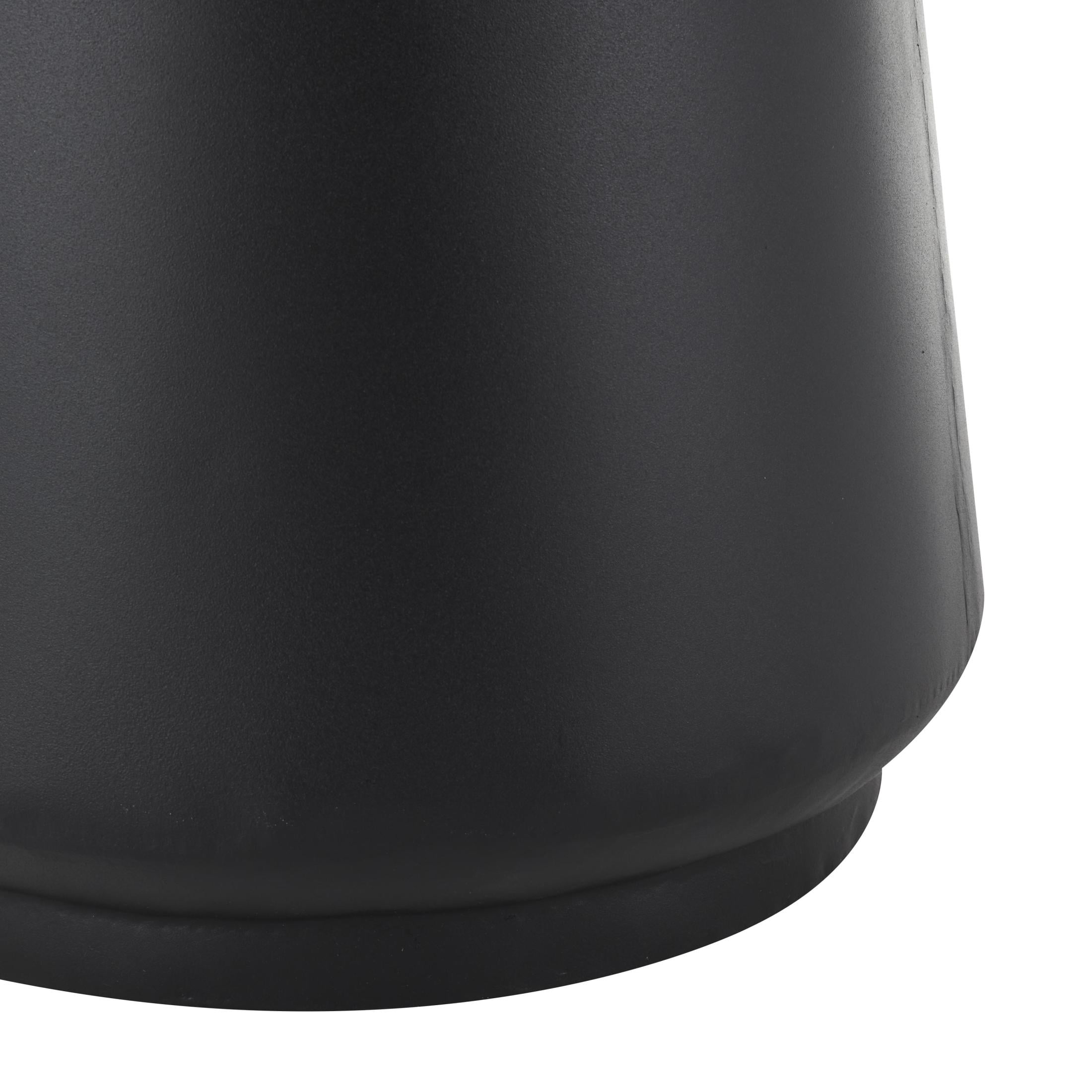 DecMode 37" Black Metal Vase with Narrow Opening