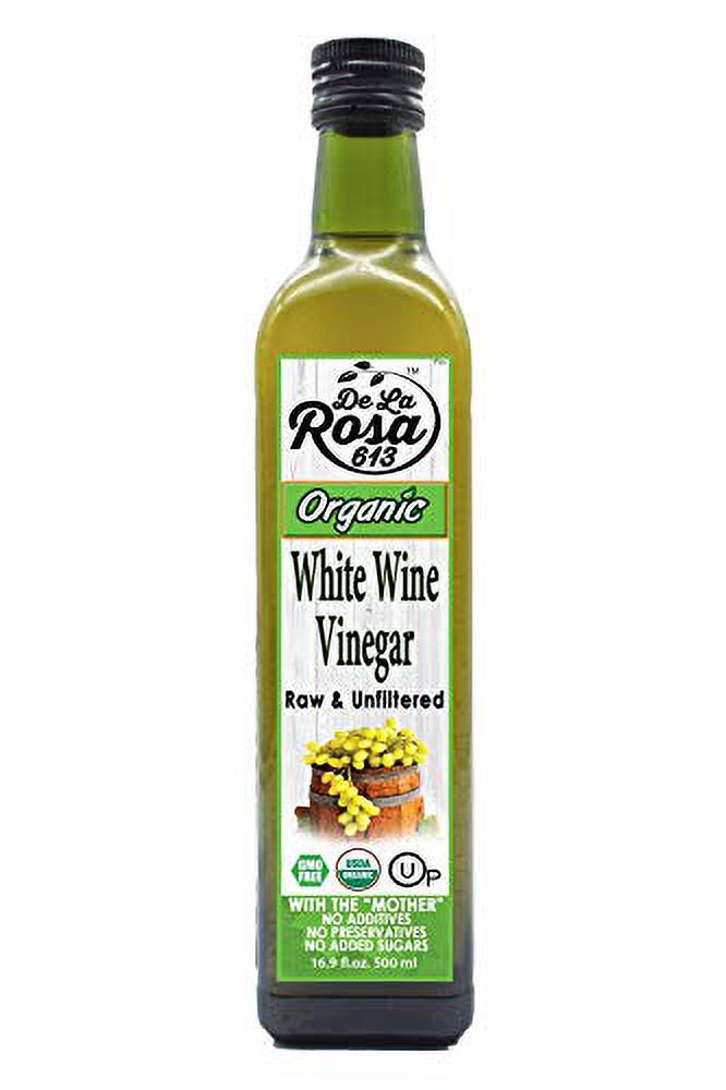 De La Rosa 613 Organic Extra Virgin Olive Oil & White Wine Vinegar, 100% Pure, Raw & Unfiltered, Vegan, Kosher, Non-GMO 16.9 Oz (Pack of 2)