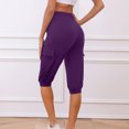thumbnail image 6 of Plebaso Women's Cargo Shorts Knee Length Joggers Casual Drawstring Running Workout Shorts with Pockets, 6 of 7