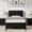Black, variant on VECELO Metal Platform Bed Frame, Wooden Headboard and Footboard, Black & Wood Grain, Twin Size
