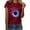 #2Wine Red, variant on Short Sleeve T Shirts for Women Summer Simple Printing Comfortable Round Neck Casual T-shirt Tops