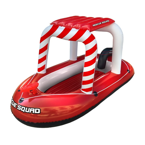 Blue Wave Rescue Squad Inflatable Boat w/ Squirter, 70"L x 37"W x 37"H - Red & White