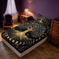 thumbnail image 5 of Homewish Tree of Life Twin Sheets, Vintage Moon Phase Bedding, 3 Pieces, 1 Flat Sheet, 1 Fitted Sheet and 1 Pillowcase, 5 of 6