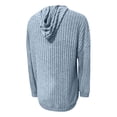 thumbnail image 5 of HNMKIU Women's Solid Color Ribbed Hooded Sweatshirt Long Sleeve Pullover Womens Hoodies Casual Comfortable for Winter Fall 01_Light Blue,XL, 5 of 5
