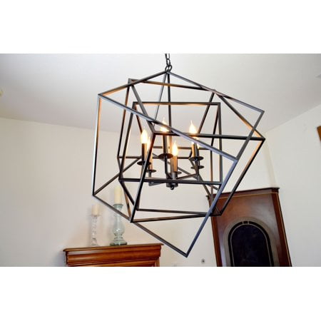 Electrified 6 Light Chandelier in Black