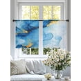 thumbnail image 3 of Blue Purple Marble Sheer Curtains 54 Inch Length 2 Panels Set, Aesthetics Modern Abstract Ombre Voile Window Treatment Rod Pocket Short Kitchen Curtains Drapes for Bedroom 52"x54"x2, 3 of 7