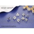 thumbnail image 3 of 4 Pairs Silver Earring Backs, Round Earrings Back Replacements Sterling Silver, 3 of 4
