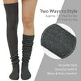 thumbnail image 2 of allydrew Winter Knit Over the Knee Thigh High Boot Socks, Dark Gray, 2 of 4