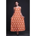 thumbnail image 2 of Bimba Robe Longue Sans Manches à Bretelles Spaghetti Imprimée Teinture sur Nœuds en Rayonne pour Femmes - Très Grande Taille, 2 of 4