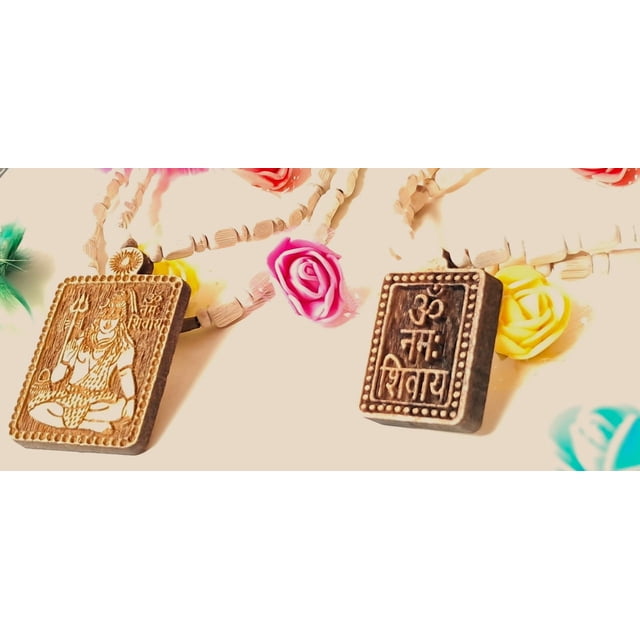 Kamada combination of Shiv and Om namah shivay Tulsi mala,, Spritual Pendant for Women and Men