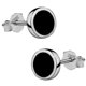 thumbnail image 1 of 925 Sterling Silver Round Black Paint Stud Earrings, 1 of 5