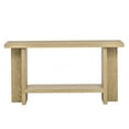 thumbnail image 3 of 60 inch Console Table with Bottom Shelf, Modern Sofa Table with Ash Veneer Finish for Entryway, Hallway & Living Room, Minimalist Design with T-Shaped Legs, 3 of 8