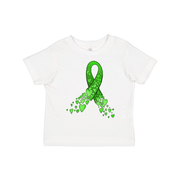 Inktastic Mental Health Awareness Ribbon with Green Hearts Boys or Girls Toddler T-Shirt